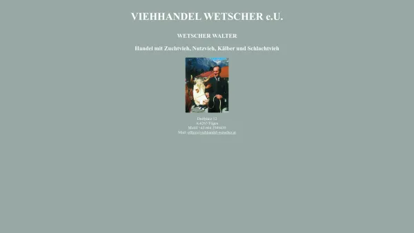 Website Screenshot: Viehhandel Wetscher - Date: 2023-06-14 10:46:03