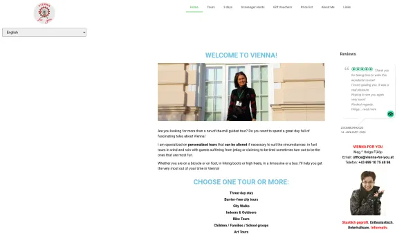 Website Screenshot: Mag. Helga Fülöp | VIENNA FOR YOU | Staatlich geprüfte Fremdenführerin - Home - - Date: 2023-06-26 10:24:11