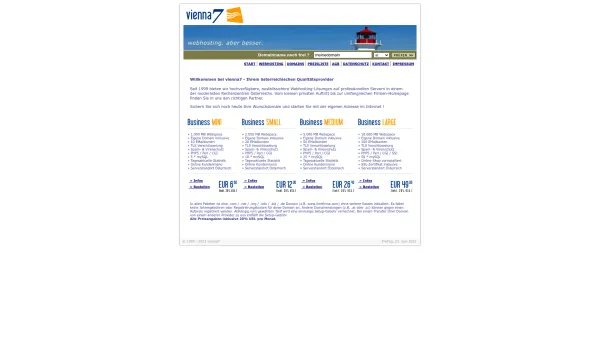 Website Screenshot: vienna7 net - Webspace Österreich - Webhosting - Domain | vienna7 - Date: 2023-06-26 10:24:11