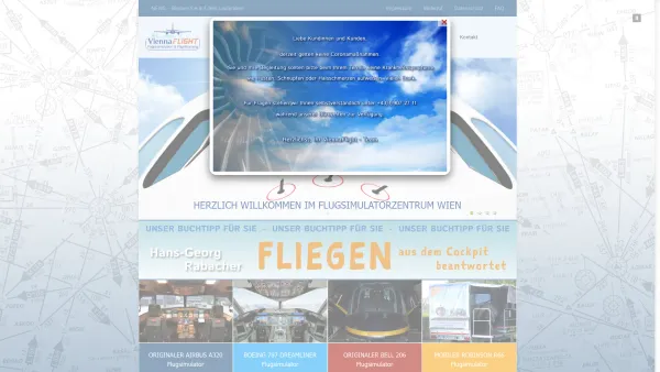 Website Screenshot: ViennaFlight Flightsimulation & Flighttraining OG - ViennaFLIGHT - Flugsimulatorzentrum Wien - Date: 2023-06-26 10:24:11