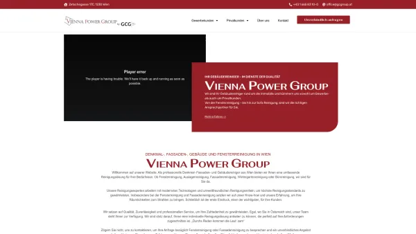 Website Screenshot: Vienna Power Gebäudereinigung - Vienna Power Group – Denkmal-, Fassaden-, Gebäude und Fensterreinigung in WienRREINIGUNG IN WIEN - Date: 2023-06-26 10:24:11