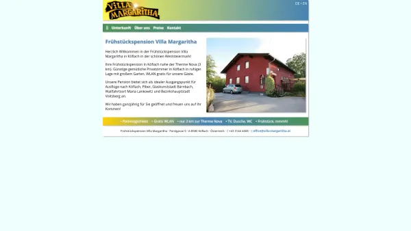 Website Screenshot: Frühstückspension Privatzimmer "Villa Margaritha" - villa-margaritha.at - Date: 2023-06-14 10:46:03