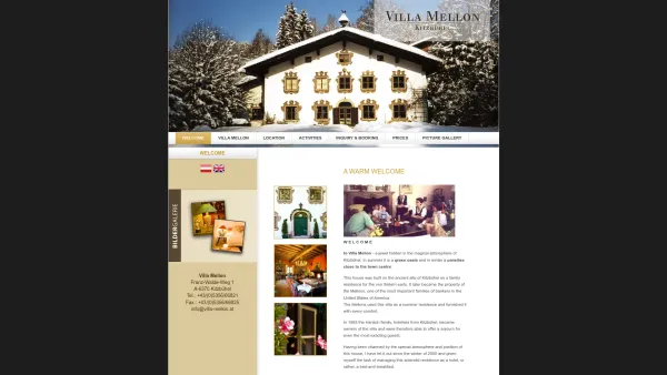 Website Screenshot: Kitzbühel Hotel Garni Villa Mellon - welcome - Villa Mellon EN - Date: 2023-06-26 10:24:14