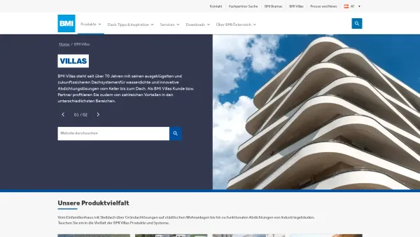 Website Screenshot: Villas Austria GmbH - Dach abdichten mit BMI Villas | BMI Österreich - Date: 2023-06-15 16:02:34