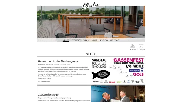 Website Screenshot: Gerhard Vinum Pannonia Allacher - Neues - Allacher Vinum Pannonia GmbH - Date: 2023-06-26 10:24:14
