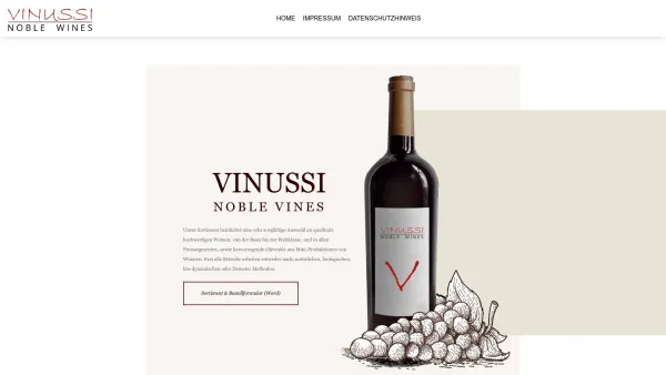 Website Screenshot: vinussi - VINUSSI - Noble Wines | Edle Weine aus Italien - Date: 2023-06-26 10:24:14