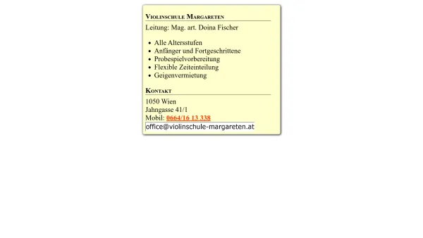 Website Screenshot: Violinschule Margareten - Violinschule-Margareten - Date: 2023-06-14 10:38:15