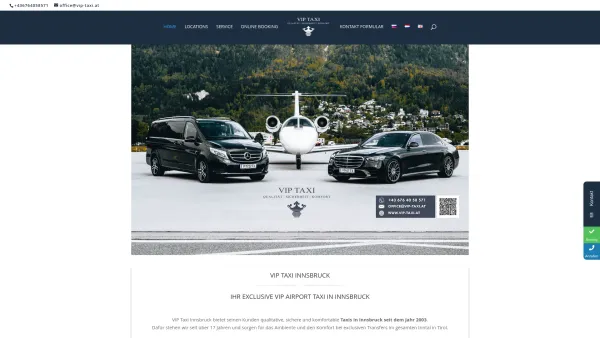 Website Screenshot: VIP TAXI INNSBRUCK &#11088; &#11088; &#11088; &#11088; &#11088; - VIP TAXI INNSBRUCK | Ihr Taxi in Innsbruck und am Flughafen Innsbruck (INN) - Date: 2023-06-26 10:26:49