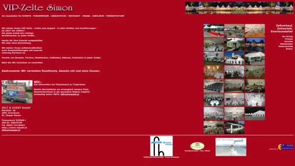 Website Screenshot: VIP-ZELTE SIMON - VIP-ZELTE Simon - ZELT & EVENT GmbH - Date: 2023-06-14 10:46:03