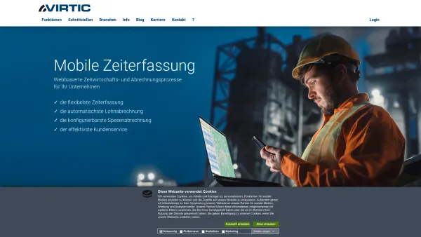 Website Screenshot: VIRTIC Datenerfassung GmbH - VIRTIC - Mobile Zeiterfassung aus Dortmund - Date: 2023-06-26 10:24:14