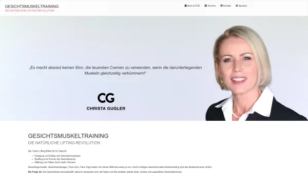 Website Screenshot: gugler-products e. U. Christa Gugler - Gesichtsmuskeltraining - Date: 2023-06-26 10:24:17