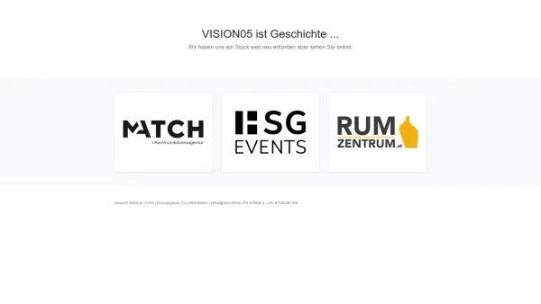 Website Screenshot: VISION05 GmbH - VISION05 ist Geschichte ... - Date: 2023-06-26 10:24:17