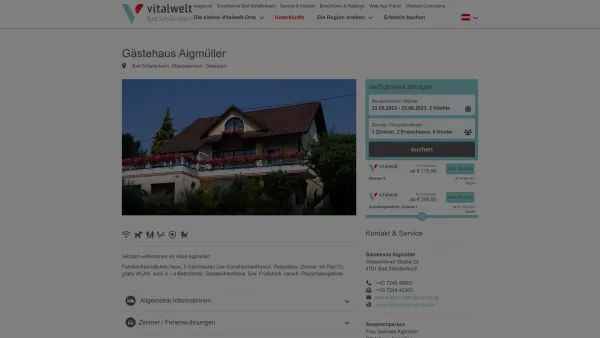 Website Screenshot: Vitalwelt Hausruck - Gästehaus Aigmüller - Date: 2023-06-26 10:24:17
