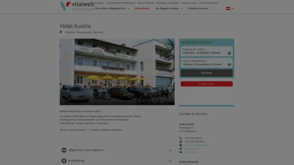 Website Screenshot: Ingrid Posch Hotel Austria Vitalwelt Hausruck - Hotel Austria - Date: 2023-06-26 10:24:17