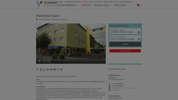 Website Screenshot: Parkhotel Vitalwelt Hausruck - Parkhotel Garni - Date: 2023-06-26 10:24:17