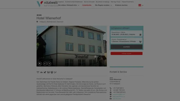 Website Screenshot: Vitalwelt Hausruck - Hotel Wienerhof - Date: 2023-06-26 10:24:17