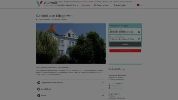 Website Screenshot: Gasthaus Stiegenwirt - Gasthof zum Stiegenwirt - Date: 2023-06-26 10:24:17