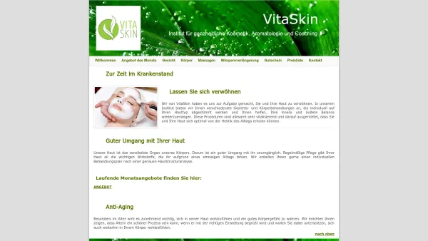 Website Screenshot: VitaSkin Kosmetikinstitut - Kosmetikinstitut-Wien-1050-VitaSkin-Kosmetik Studio - Date: 2023-06-26 10:24:17