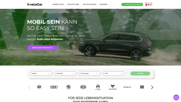 Website Screenshot: ViveLaCar Wien GmbH - Auto-Abo: Sofort Verfügbar. Nur fürs Tanken bezahlen! - Date: 2023-06-26 10:24:20