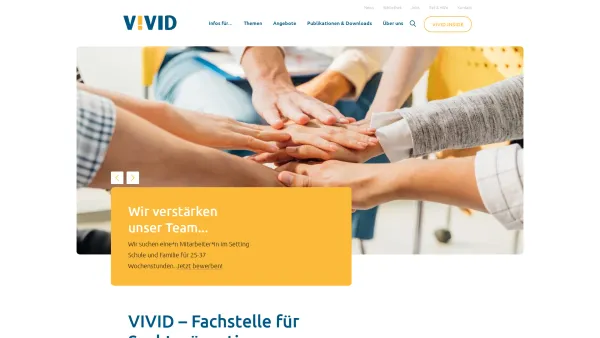 Website Screenshot: VIVID-Suchtprävention der Volkshilfe VIVID Fachstelle für Suchtprävention Graz news - Home - VIVID - Fachstelle für Suchtprävention - Date: 2023-06-26 10:24:20