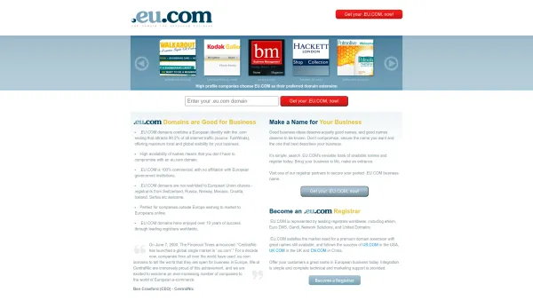 Website Screenshot: VIZU National Corp. - Register a .EU.COM domain today! - Date: 2023-06-26 10:24:20