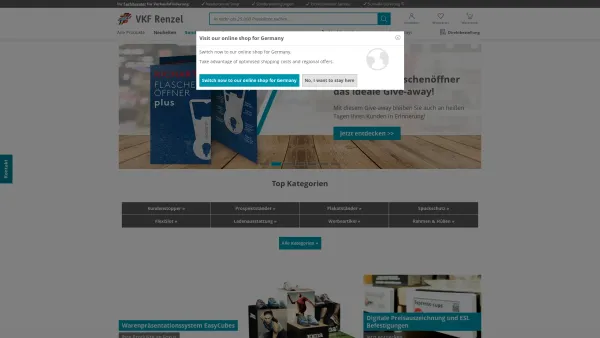 Website Screenshot: VKF Renzel GmbH - Der Online-Shop für Verkaufsförderung, Werbung, Displays und Ladenausstattung - Date: 2023-06-15 16:02:34