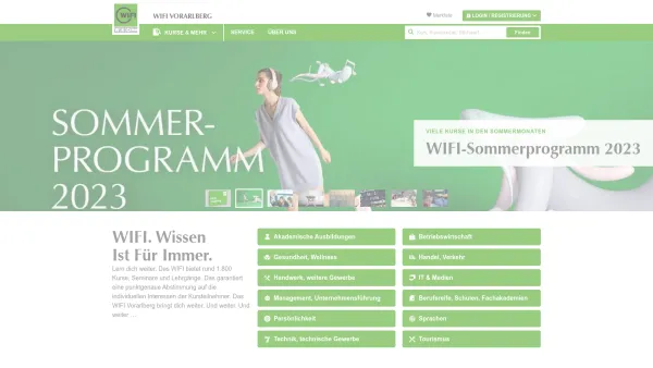Website Screenshot: WIFI Vorarlberg - WIFI Vorarlberg - Date: 2023-06-14 10:46:03