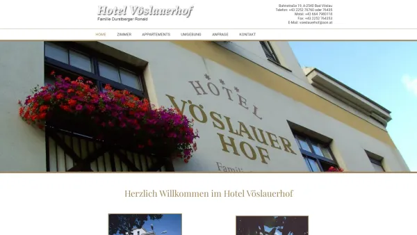 Website Screenshot: HOTEL VÖSLAUERHOF - Hotel Vöslauerhof in 2540 Bad Vöslau - Date: 2023-06-26 10:24:20