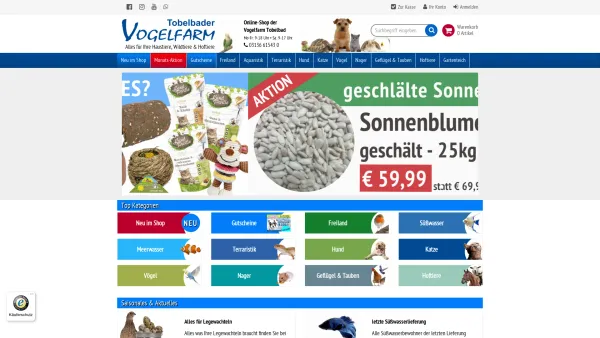 Website Screenshot: Tobelbader Vogelfarm - Vogelfarm - Date: 2023-06-26 10:24:20