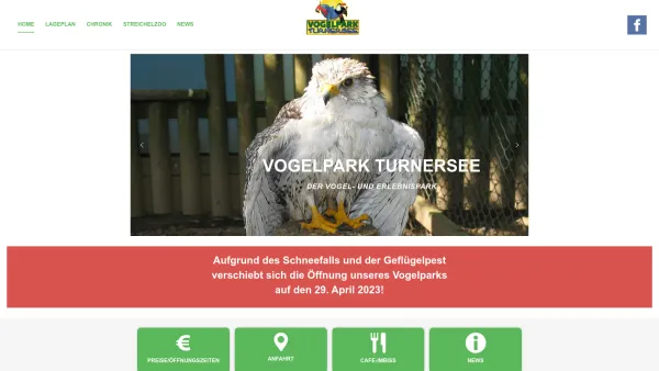 Website Screenshot: Vogelpark Turnersee - VOGELPARK TURNERSEE - Date: 2023-06-14 10:38:15