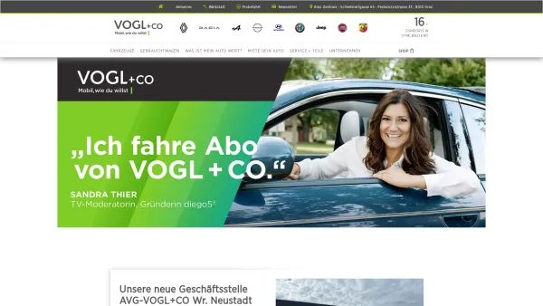Website Screenshot: Vogl + Co Autoverkaufsgesellschaft m.b.H. - VOGL+CO: Autohaus für Renault, Dacia, Alpine, Nissan, Alfa Romeo, Jeep, Fiat - Vogl+Co - Date: 2023-06-15 16:02:34