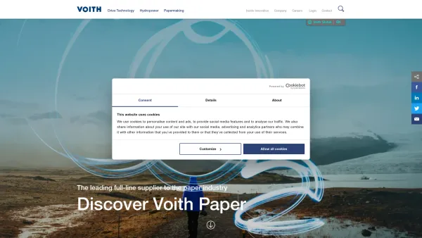 Website Screenshot: Voith Fabrics Frankenmarkt special_vf_Index.html - Papermaking | Voith - Date: 2023-06-14 10:46:06