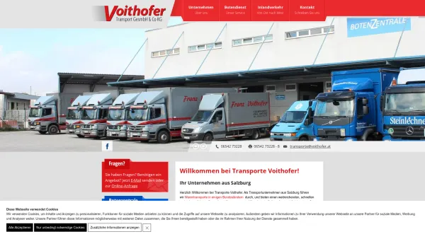 Website Screenshot: Transporte Voithofer - Transporte Voithofer in Zell am See - Spedition Salzburg - Date: 2023-06-26 10:24:23