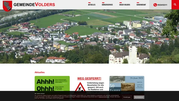 Website Screenshot: Gemeindeamt Volders RiS-Kommunal - Gemeinde Volders - Date: 2023-06-26 10:24:23