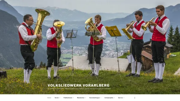 Website Screenshot: Vorarlberger Vlbg. VolksLiedWerk - VolksLiedWerk Vorarlberg – Überliefertes bewahren – Neues willkommen heißen – Menschen durch die Musik verbinden - Date: 2023-06-26 10:24:23