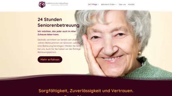 Website Screenshot: Südböhmische Volkspflege - 24 Stunden Seniorenbetreuung (Pflege zu Hause) | Volkspflege.com - Date: 2023-06-14 10:38:18