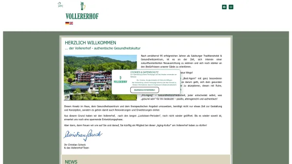 Website Screenshot: Kurhotel Vollererhof - VOLLERERHOF – Hotel & Gesundheitszentrum - Date: 2023-06-15 16:02:34