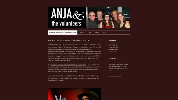 Website Screenshot: STEFFI & the volunteers - Startseite – Coverband Linz: Anja & The Volunteers - Date: 2023-06-15 16:02:34