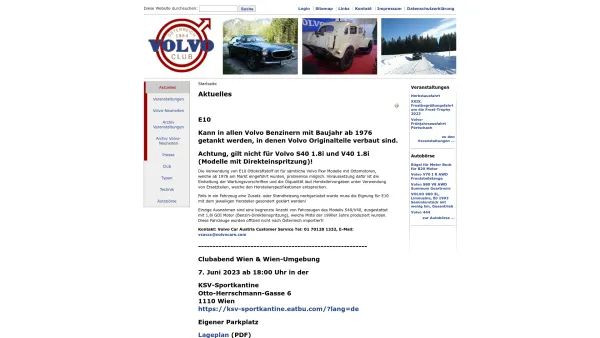 Website Screenshot: Volvo Club Austria - Aktuelles | VOLVO Club Österreich - Date: 2023-06-26 10:24:23