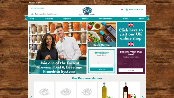 Website Screenshot: Vom Fass AG - Sehen, Probieren, Genießen - vomFASS international Site | The World's Finest Oils, Vinegars, Spirits & Wine | VOM FASS | VOM FASS - Date: 2023-06-26 10:24:23