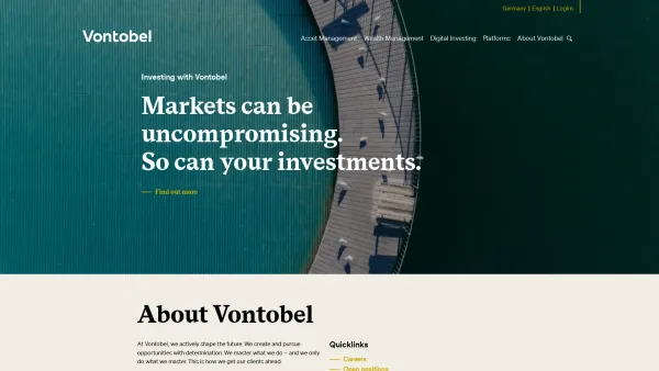 Website Screenshot: Vontobel Group Private Banking Investment Banking Asset Managem - Vontobel - We are a globally operating financial expert with Swiss roots. - Date: 2023-06-26 10:24:23