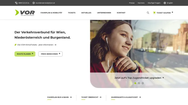 Website Screenshot: Verkehrsverbund Ost Region - Verkehrsverbund Ost-Region - Date: 2023-06-26 10:24:23