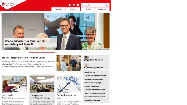 Website Screenshot: Amt der Vorarlberger Land Vorarlberg - Startseite - Date: 2023-06-14 16:40:14