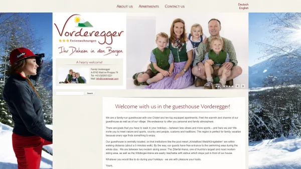 Website Screenshot: Ferienwohnungen Vorderegger - Your family Vorderegger - Ferienwohnungen Vorderegger in Wald im Pinzgau - Date: 2023-06-26 10:24:23