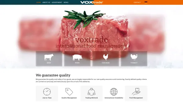 Website Screenshot: voxtrade GmbH & Co KG - International Food Management - voxtrade GmbH - Date: 2023-06-26 10:24:25