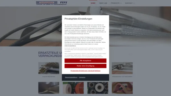 Website Screenshot: Verpackungstechnik PINT - Home - VPT Pint - Date: 2023-06-26 10:24:25