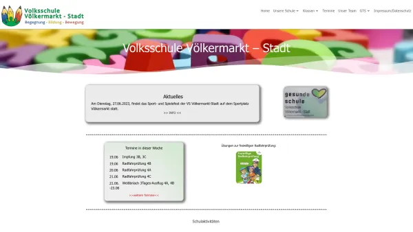 Website Screenshot: Volksschule 1 Völkermarkt - Volksschule Völkermarkt Stadt - Date: 2023-06-26 10:24:25