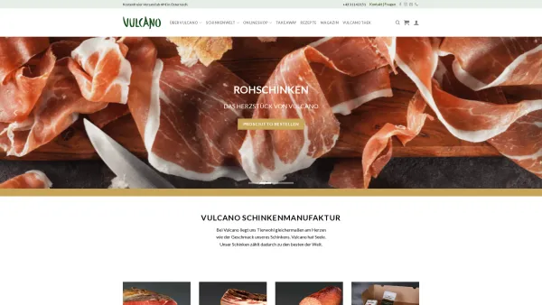 Website Screenshot: Vulcano Schinkenmanufaktur GmbH & Co KG - Vulcano Schinkenmanufaktur - Qualität aus Österreich - Date: 2023-06-26 10:24:24