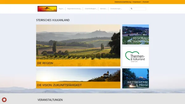 Website Screenshot: Steirisches Vulkanland Regionalentwicklung GmbH - Steirisches Vulkanland - Zukunftsfähigkeit - menschlich, ökologisch & wirtschaftlich! - Date: 2023-06-26 10:24:25