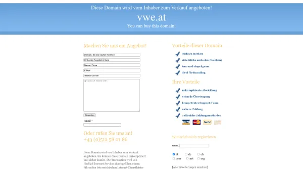 Website Screenshot: Woschitz Engineering ZT GmbH - Die Domain vwe.at können Sie kaufen! - Date: 2023-06-15 16:02:34